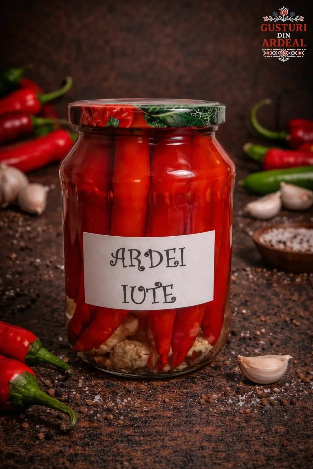 Ardei iuti intregi in otet 720 ml